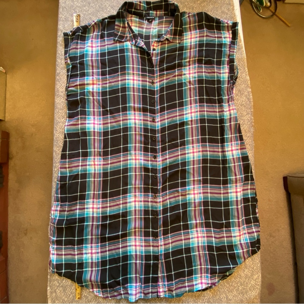 Torrid Button Front Tunic Top Dress size 2 US 18 20 Sleeveless